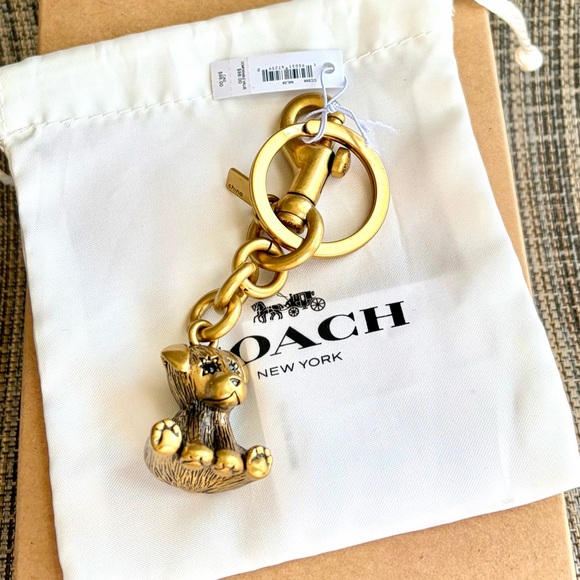Coach Gold Dog Bag Charm Keychain